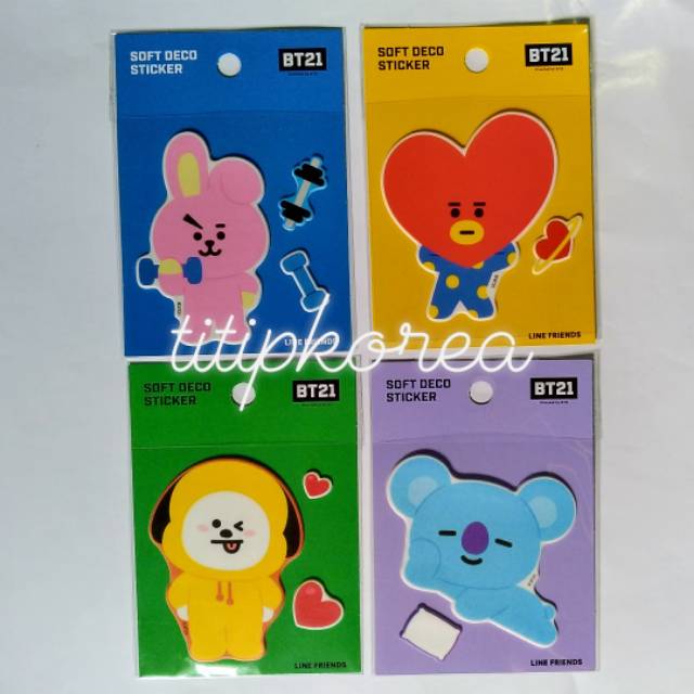Jual READY STOCK BT21 SOFT DECO STICKER OFFICIAL LINE FRIENDS STUDIO8 ...