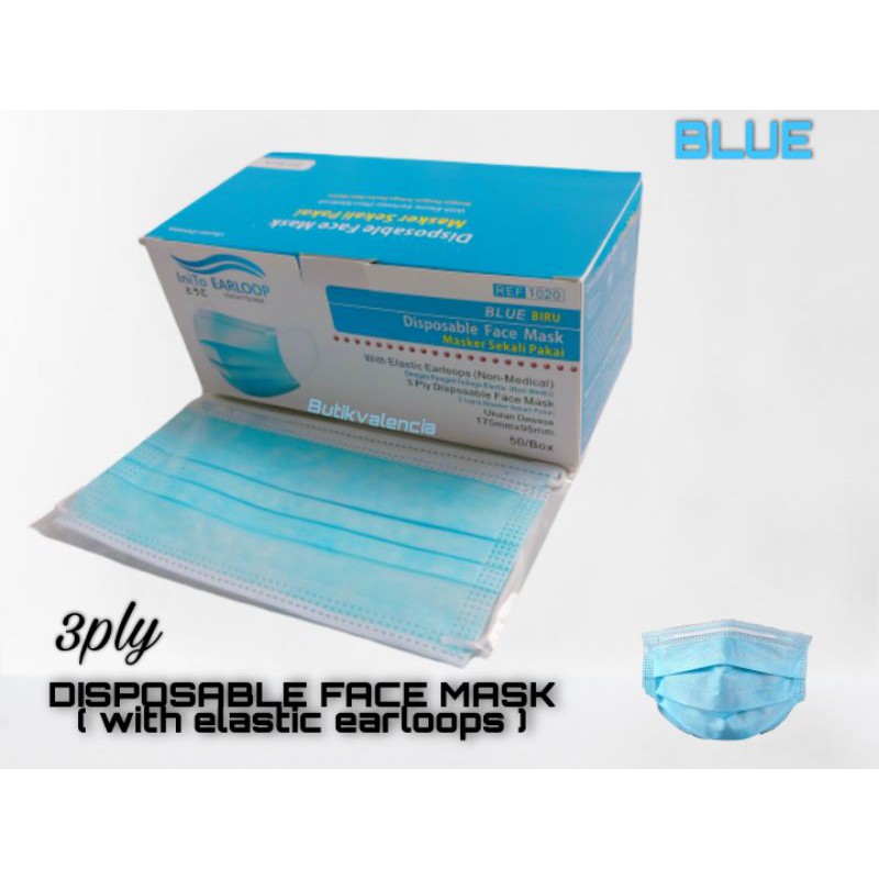 Jual Masker 3Ply Grade Medical Bedah Medis Surgical Mask 3 Ply Earloop ...