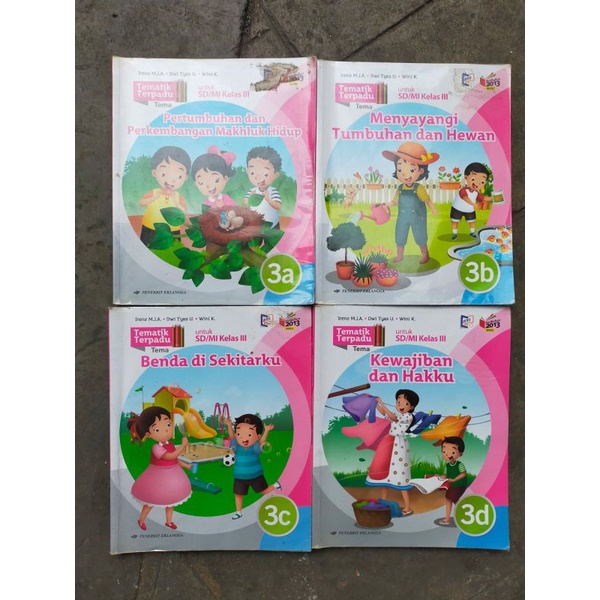 Jual Buku Bekas Tematik Erlangga SD 3a 3b 3c 3d 3e 3f 3g 3h Kelas 3 ...