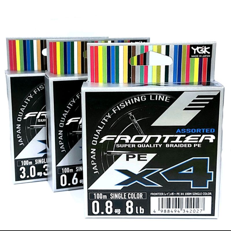 YGK (MADE IN JAPAN) ASSORTED FRONTIER PE X4 JAPAN QUALITY FISHING LINE