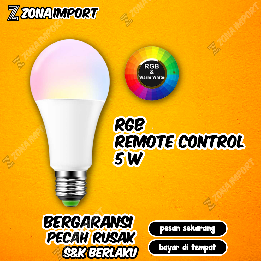 Jual LAMPU RGB REMOTE /LAMPU CONTROL / LAMPU REMOTE / PENERANGAN 5 W ...