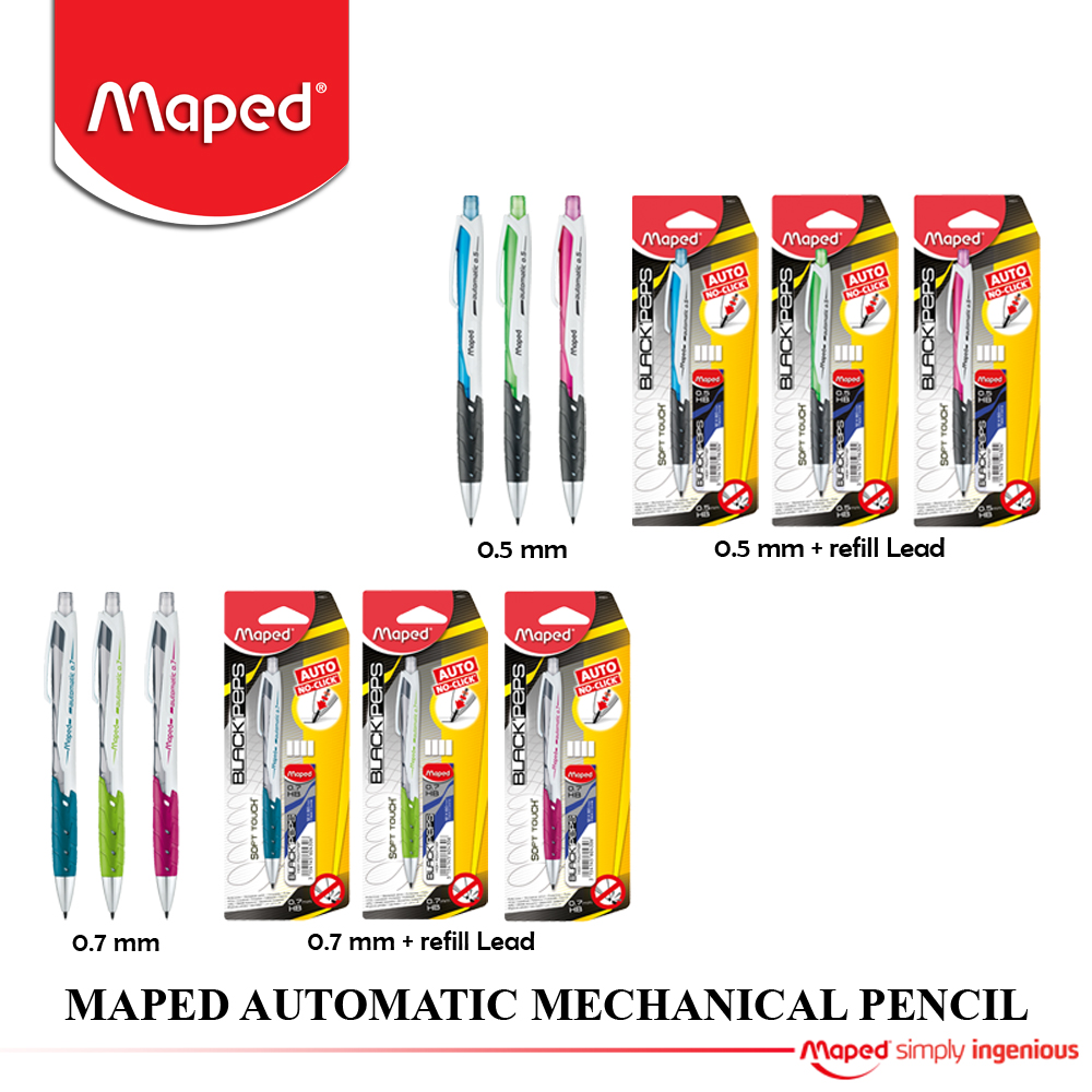 Jual Maped Black Peps Automatic Mechanical Pencil Shopee Indonesia