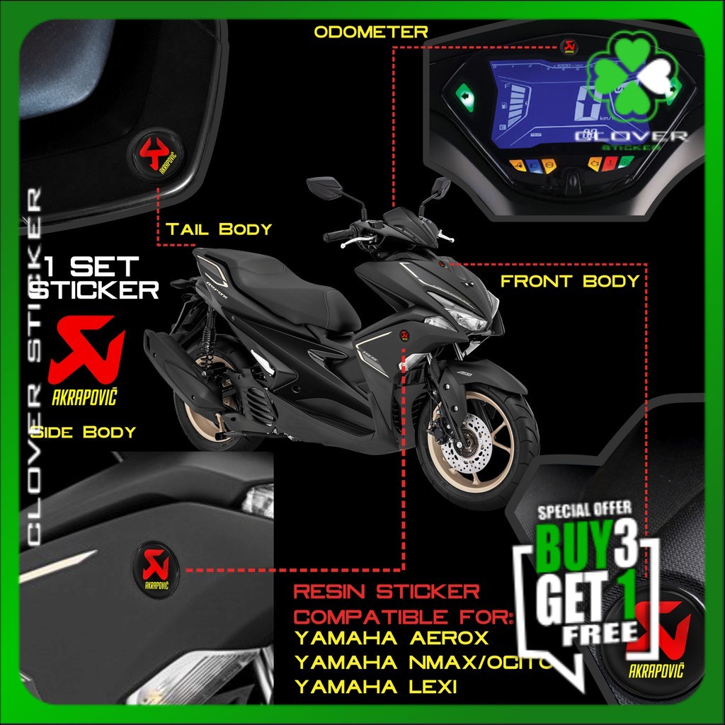 Jual [BISA COD] LOGO AKRAPOVIC EMBLEM NMAX DAN AEROX STIKER NMAX STIKER ...