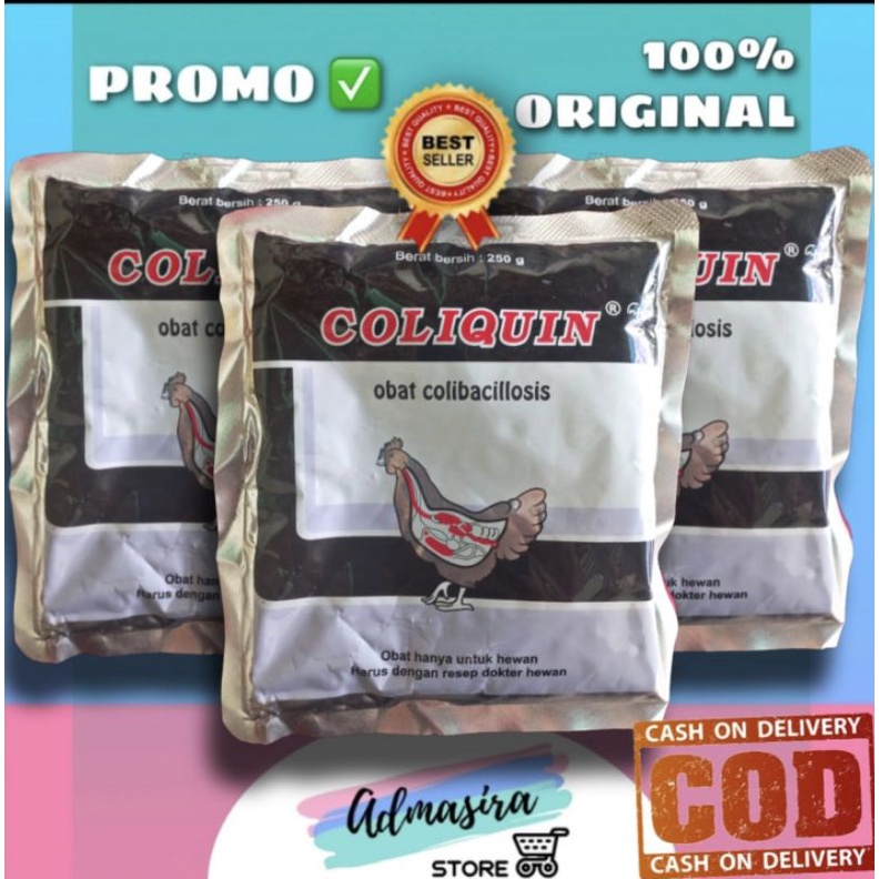 Jual COLIQUIN 250 gram obat Colibacillosis sulit bernafas pada unggas ...