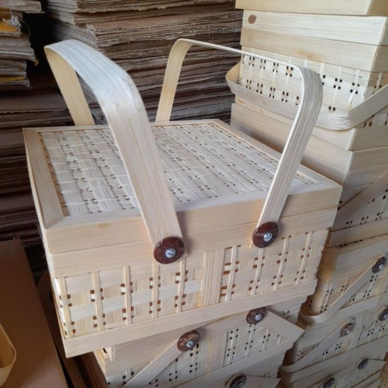 Jual hampers rantang kotak 25cm x 25cm x 12cm bleching putih | Shopee ...