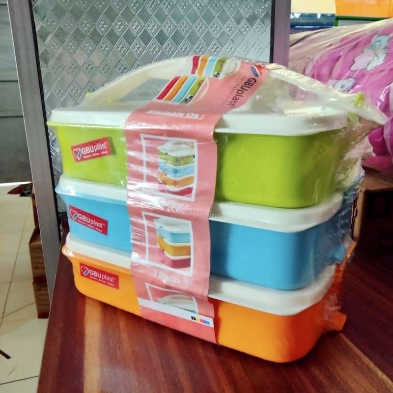 Jual GBU Plast Rantang Fiesta Plastik Susun 3 Dan Susun 4 Food Carrier ...