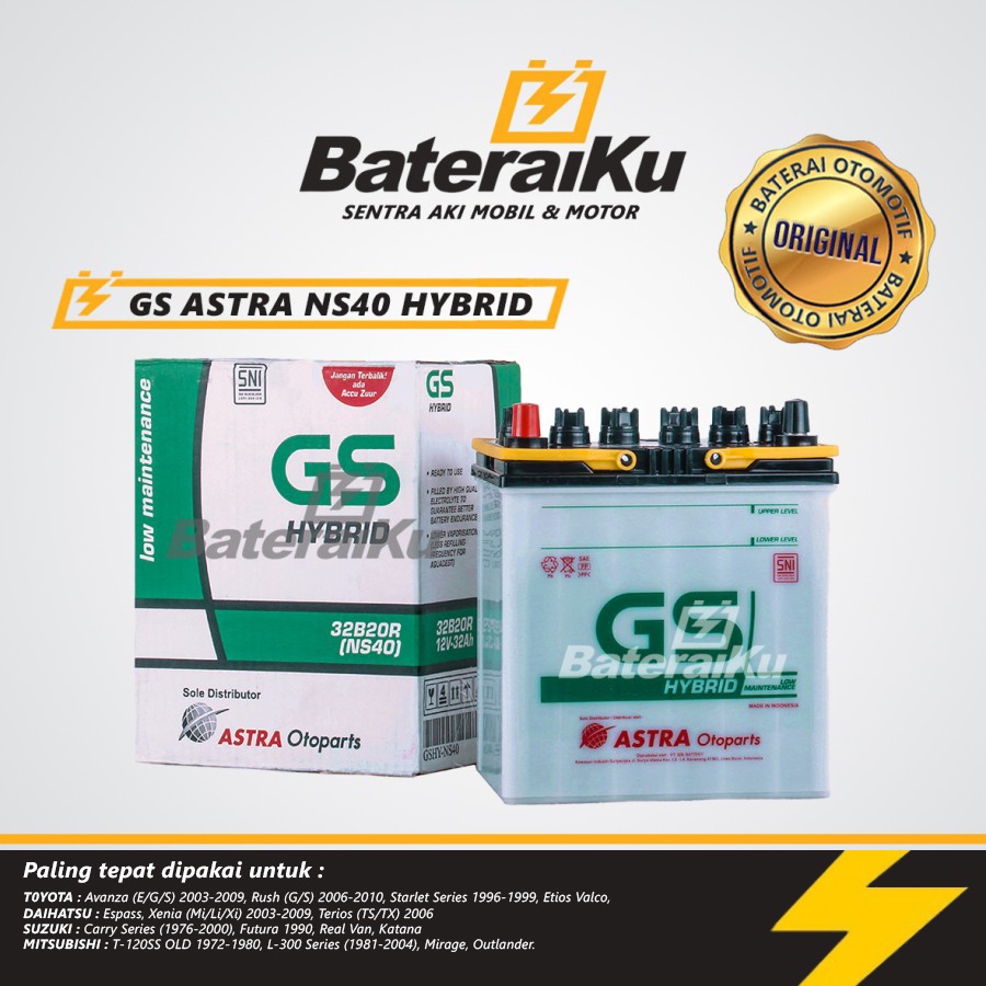 Jual Aki Mobil GS Astra NS40 Aki Hybrid Aki Basah Untuk Avanza, Xenia