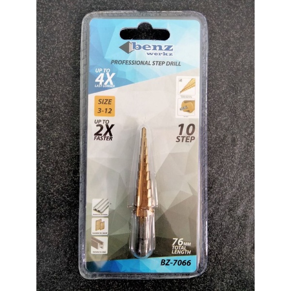 Jual MATA BOR PAGODA MULTI STEP UKURAN STEP DRILL 3-12 mm, 4-20mm BENZ ...