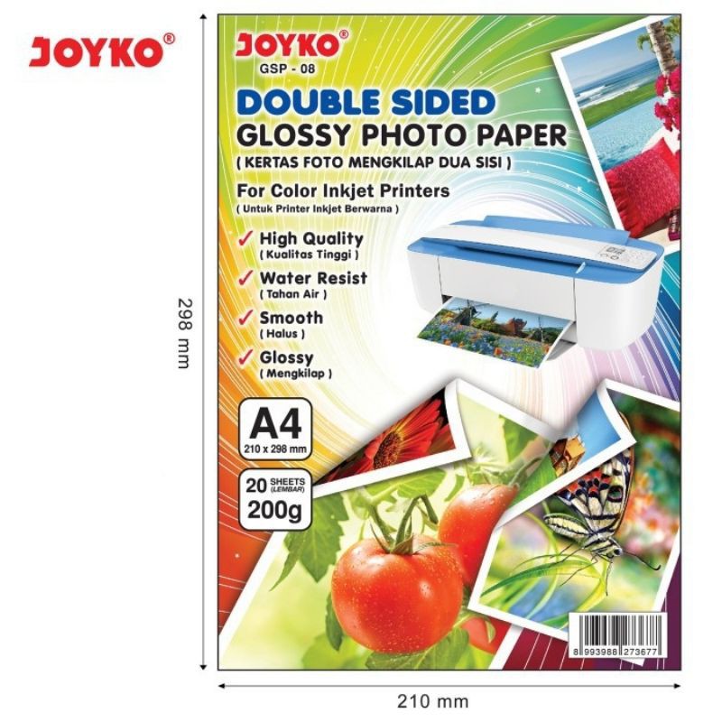 Jual Joyko Glossy Photo Paper Double Side A4 / Kertas Foto Mengkilap