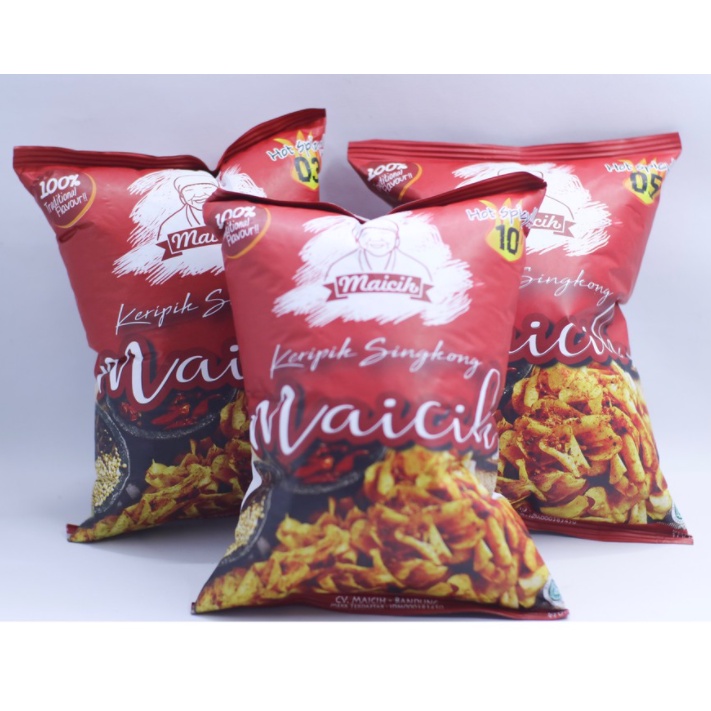 Jual Paket Keripik Singkong Pedas Maicih Kemasan 100 Gram Level 3 5 10