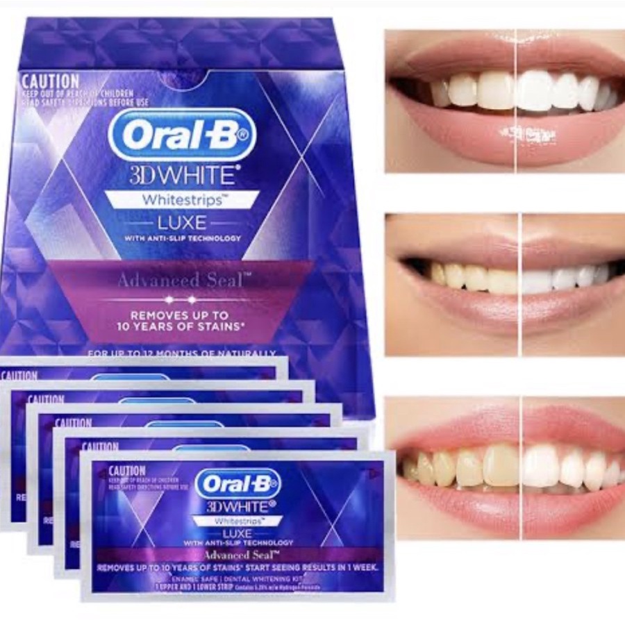 Jual ORIGINAL Oral B Whitening White Luxe Advance Seal Whitening Strip ...