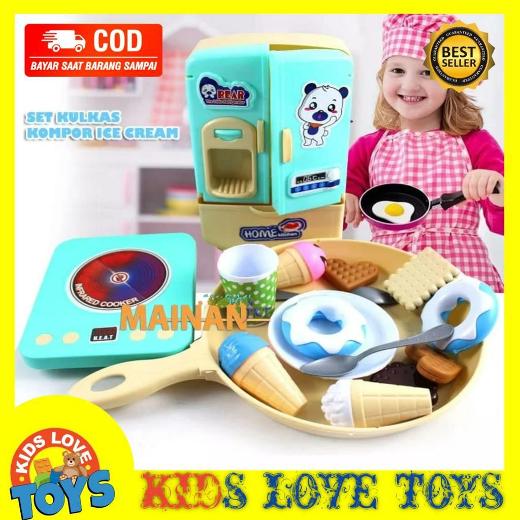 Jual MAINAN ANAK MASAK DELICIOUS FOOD LEMARI KULKAS ICE CREAM ...