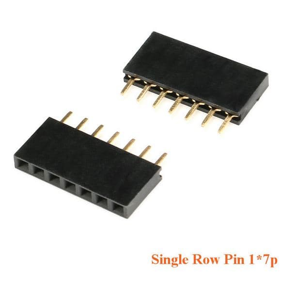 Jual Header Female single Row lurus 1X7 Pin p 7p 2.54mm 1x7p 1 x 7 pcb ...
