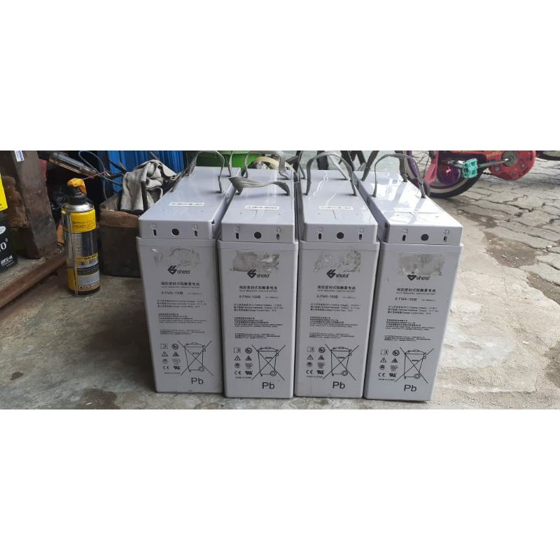 Jual battery VRLA accu aki shoto 100ah 2nd solar panel | Shopee Indonesia