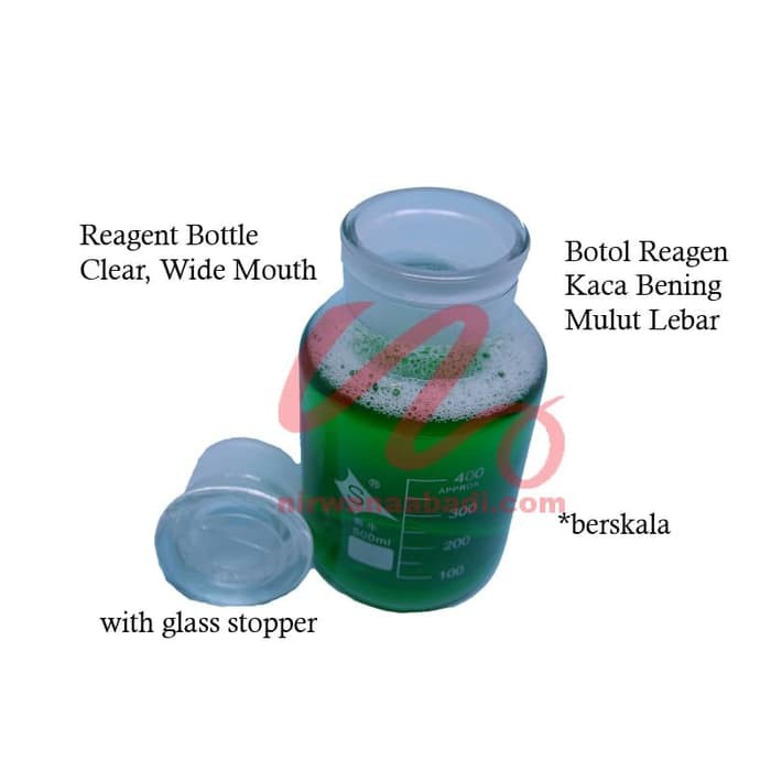Jual Botol Reagen 1000ml Bening Mulut Lebar RRC, Reagent Bottle Clear ...