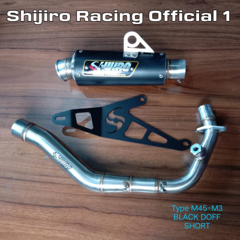 Jual Knalpot Vespa matic 150 SHIJIRO RACING type M45-M3 SHORT BLACK ...