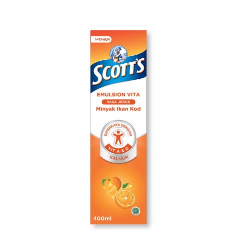 Jual SCOTT'S EMULSION VITA RASA JERUK MINYAK IKAN KOD VIT A & D 400 ML ...