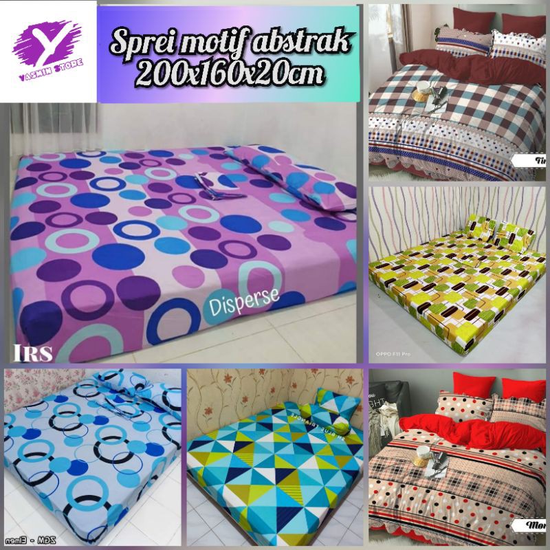 Jual Sprei 160 Queen Bed No2 Abstrak Homade Motif Bulat Kotak Sgitiga ...