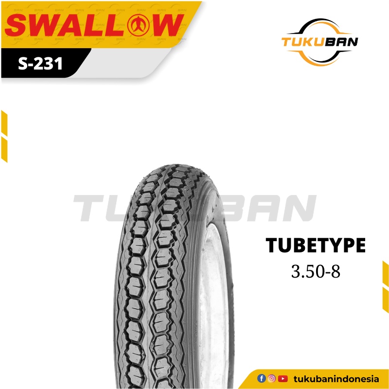 Jual Ban Luar Motor Swallow S-231 350-8 Ring 8 ban Vespa Tubetype Vespa ...