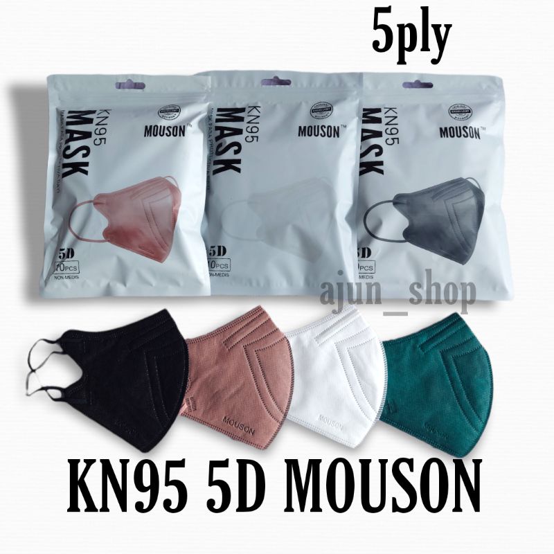 Jual Masker Kn95 5D Mouson 5ply Isi 10pcs | Shopee Indonesia