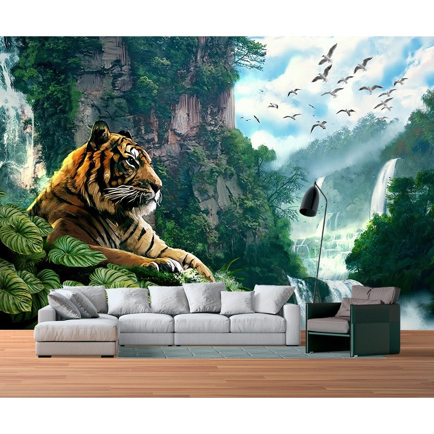 Jual PHOTOWALL MURAL DINDING 3D WALLPAPER MURAL MOTIF HARIMAU TIGER