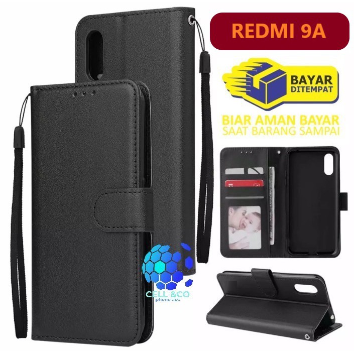LEYAN Custodia Flip Per Xiaomi Redmi 9AT / 9A – Pelle PU Blu Con Rilievo, Portafoglio, Supporto