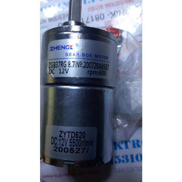 Jual DC 12V 6001000 rpm Powerful High Torque Electric Gear Box Motor