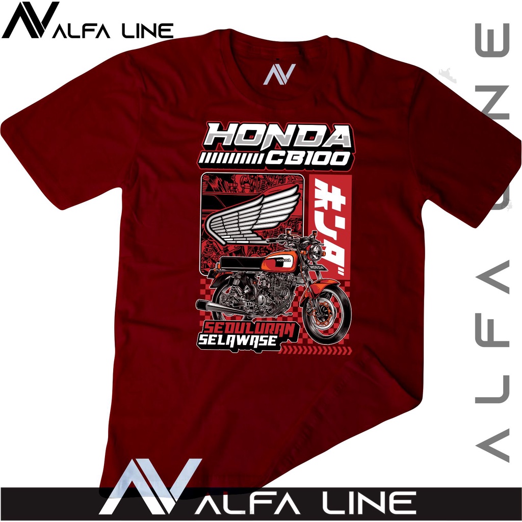 Jual Baju Kaos Distro Pria Wanita Kaos Motor Honda CB100 CB 100 Merah ...