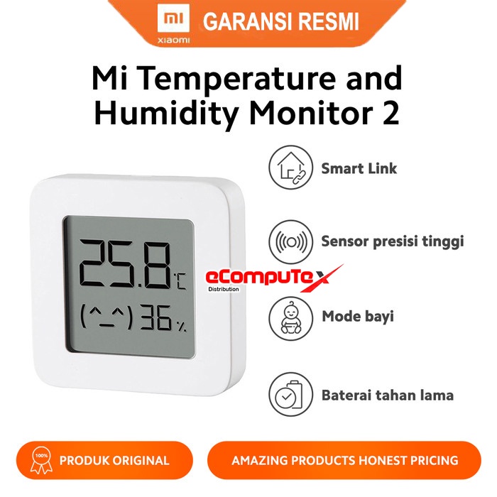 Jual XIAOMI MI TEMPERATURE & HUMADITY MONITOR 2 ORIGINAL GARANSI RESMI ...