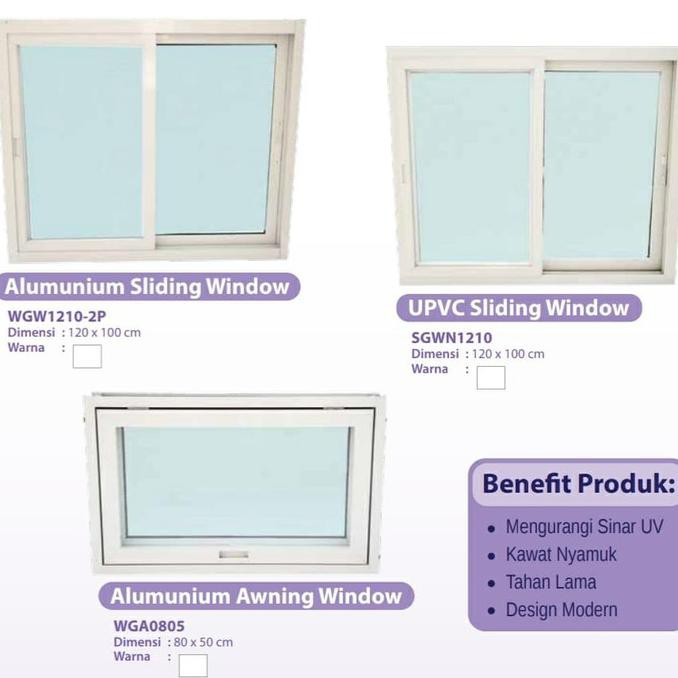 Jual JENDELA ALUMUNIUM SLIDING WINDOW EDEN TYPE WGW1210-2P 120 X 100 CM ...