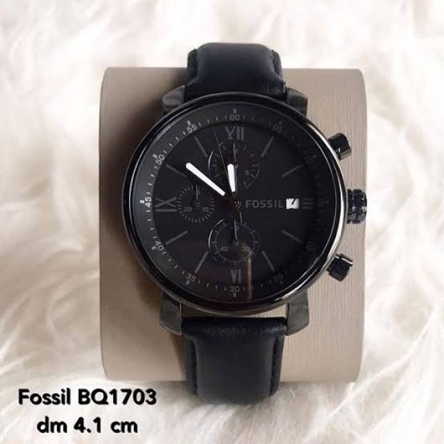 Jual Fossil Rhett Chronograph Black Leather Watch BQ1703 Shopee