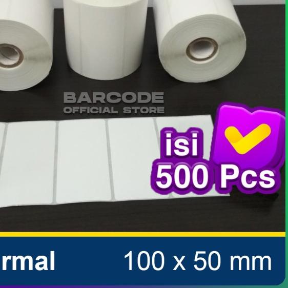 Jual LABEL THERMAL 100 X 50 (1 LINE) KERTAS STIKER BARE 100X50 MM ...