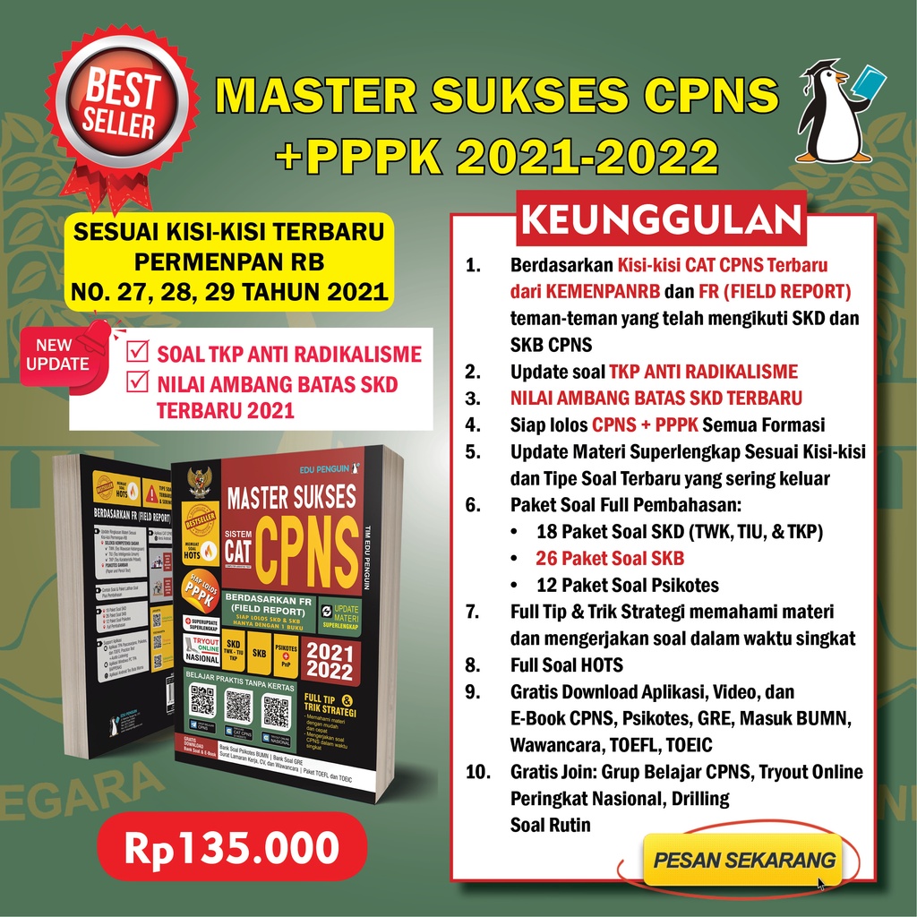 Jual BUKU SOAL FR CPNS & PPPK TERUPDATE 2021 2022 FULL PEMBAHASAN DAN ...