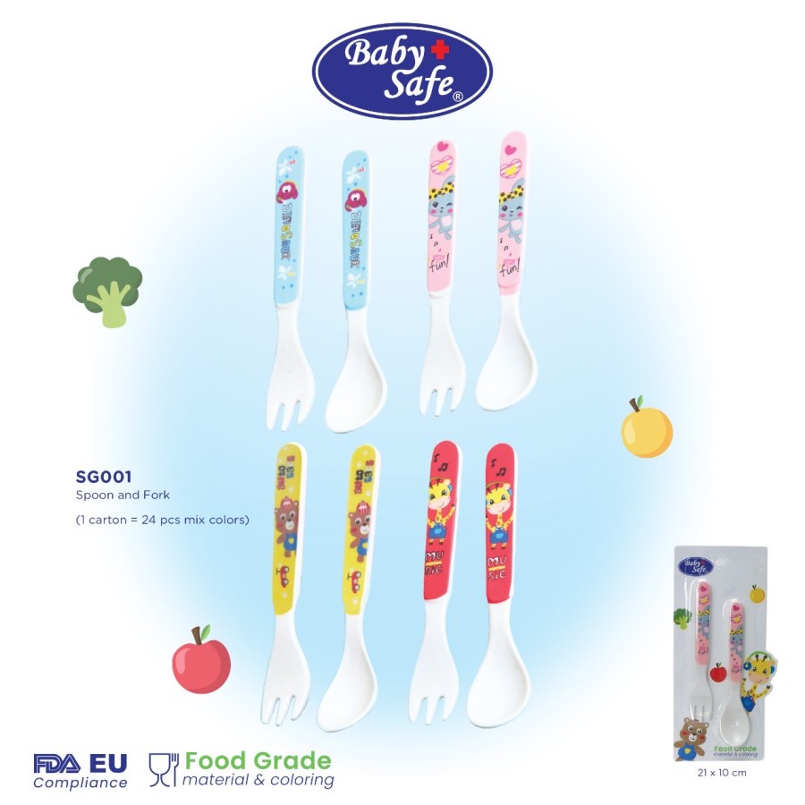 Jual Baby Safe Spoon and Fork SG001 | Shopee Indonesia