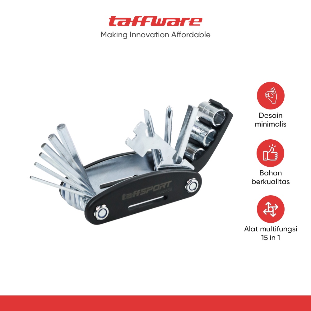Jual TaffSPORT Multifunctional 15 in 1 EDC Repair Tool - HW0668 ...