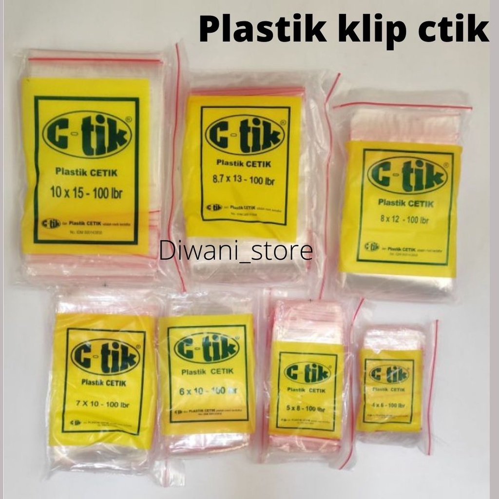 Jual Plastik Klip Ctik 10x15 Isi 100 Lembar Plastic Ziplock Pastik