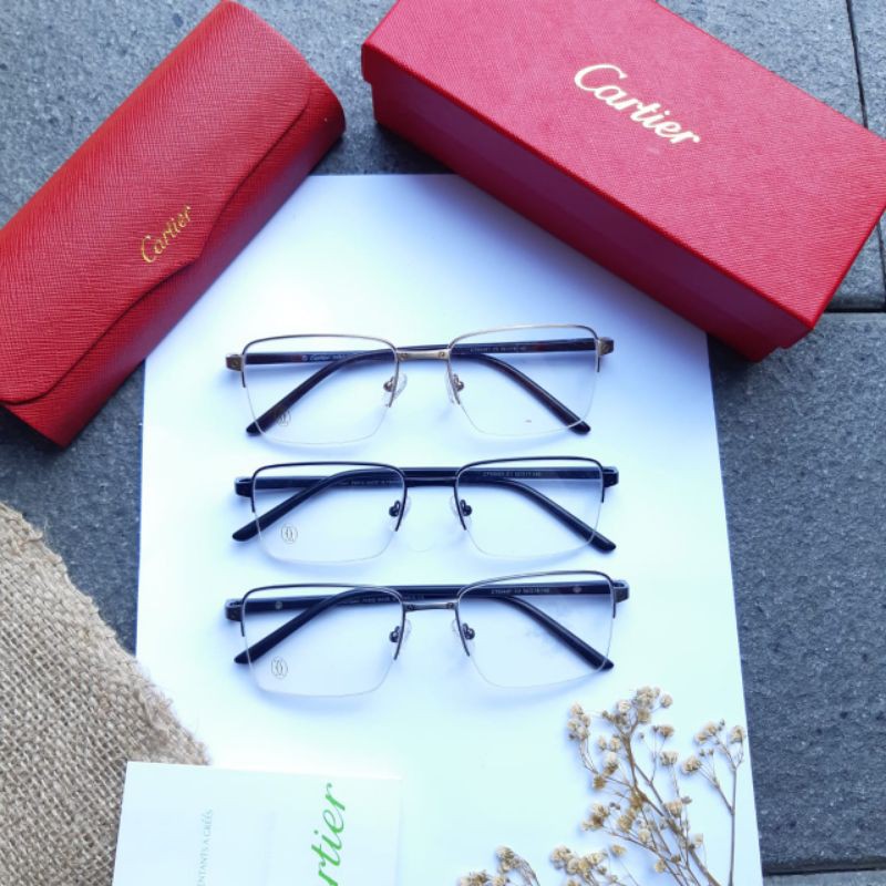 Jual Frame Cartier Premium Full set + Box ( Bahan Lensa Plastik/kuat ...