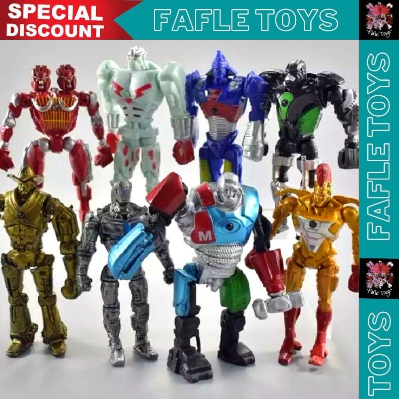 Jual Real Steel Figure Set Of 8 Pcs Zeus Atom Midas Adam Raider Mainan