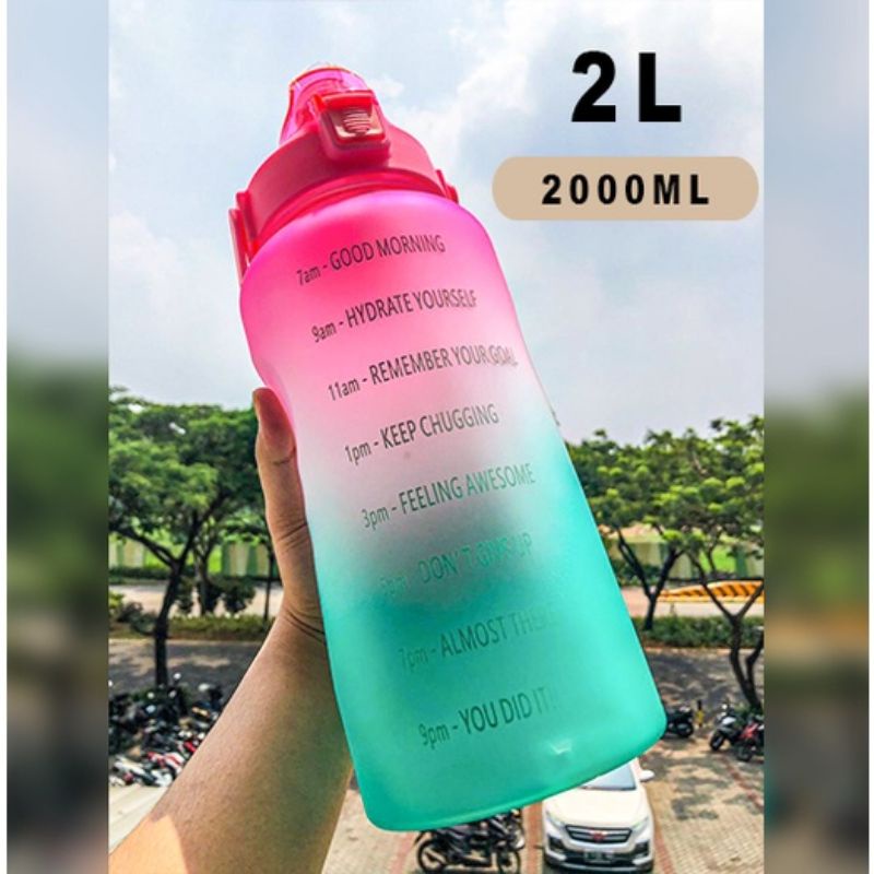 Jual Botol Tempat Minum Minuman 2 Liter Viral Motivasi Dewasa Lucu Unik Korea Murah Kekinian 2279