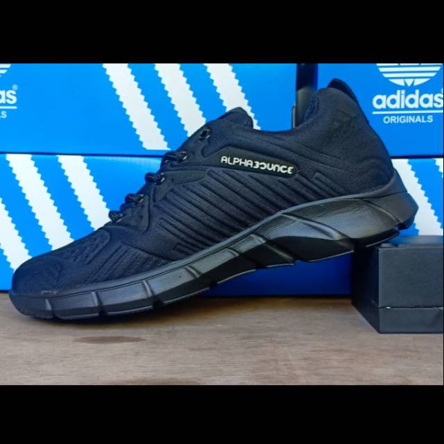 Jual SEPATU SEKOLAH SNEAKERS HITAM POLOS ADIDAS NEO FULL HITAM ADIDAS