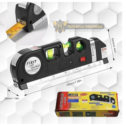 Jual Meteran Laser Infrared Kombinasi Penggaris Waterpass Vertical Horizontal Levelpro Measure