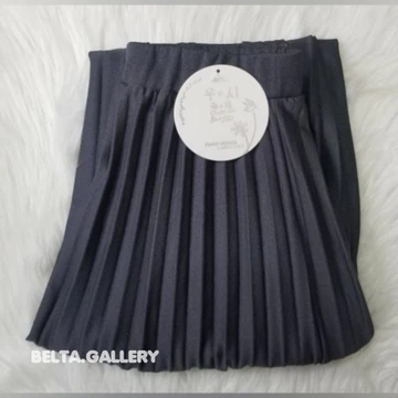Rok Plisket Panjang Wanita Korean Style Premium Maxi Skirt Polos Jumbo Bahan Mongle Mayung Flare