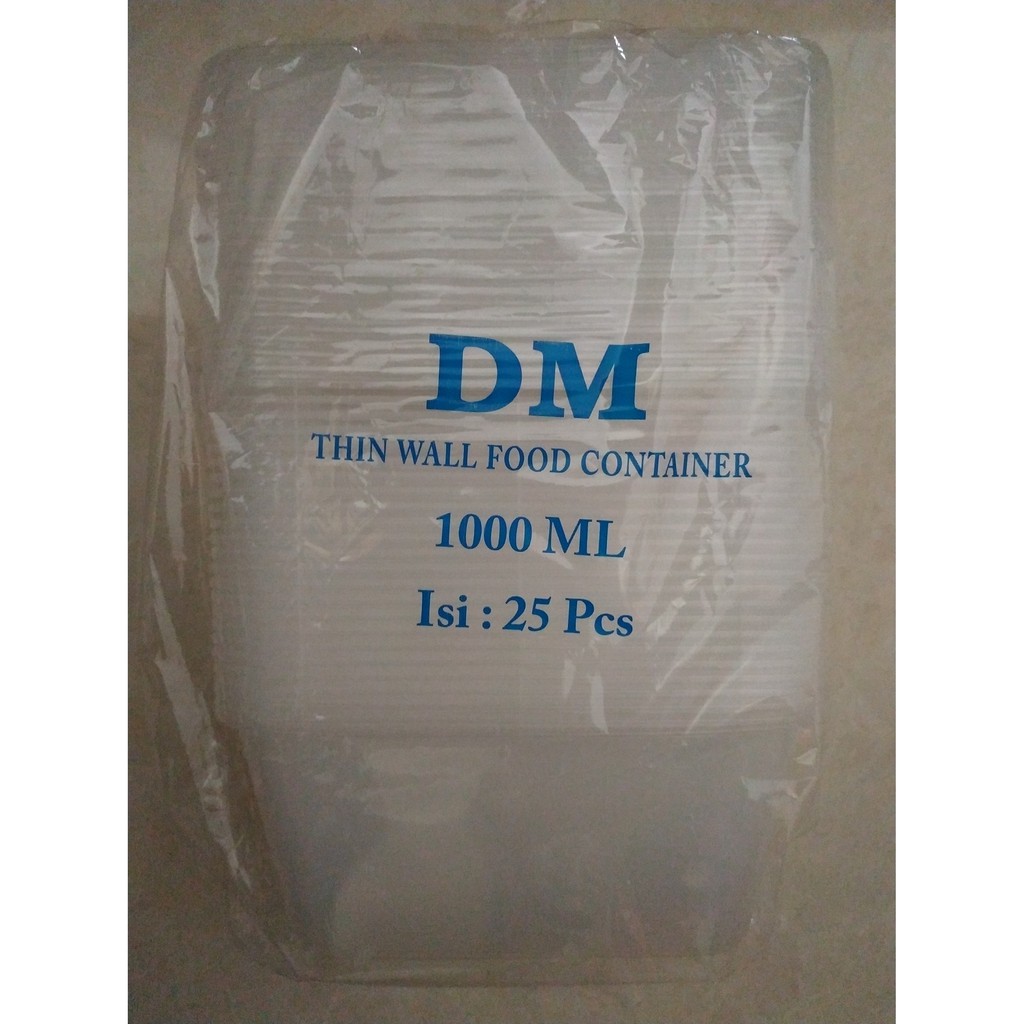 Jual Thinwall DM Food Container Ukuran 1000 mL Persegi Panjang 25 pcs ...