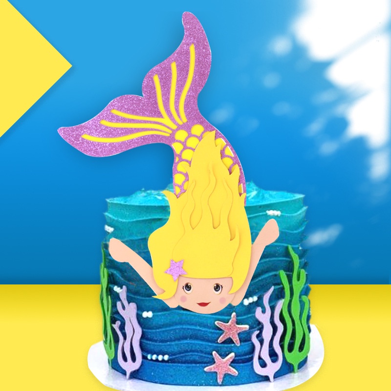 Jual Topper Cake Ikan Duyung Hiasan Kue Mermaid Terbalik Topper