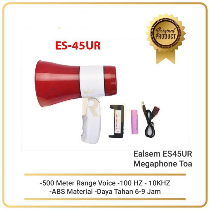 Jual MEGAPHONE ES45UR Toa Ealsem ES45UR Pengeras Suara pake baterai 18650 Shopee Indonesia