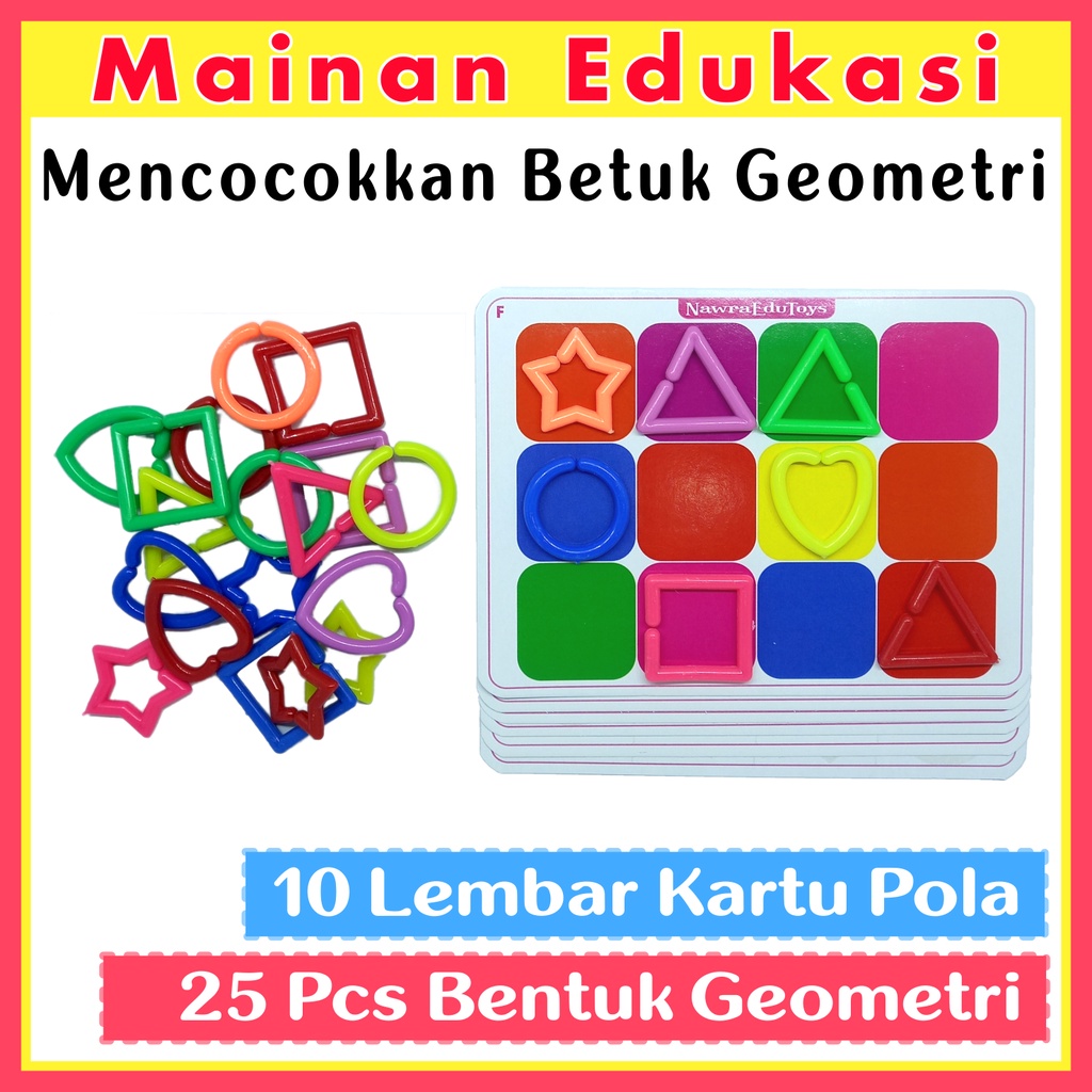 Jual Mainan Edukasi MENCOCOKKAN BENTUK WARNA RANTAI GEOMETRI ...