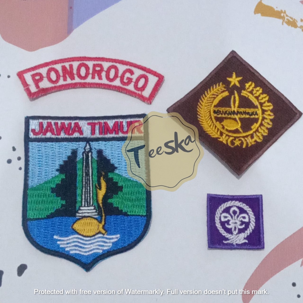 Jual Set Atribut Seragam Pramuka Logo Tunas Kelapa Dan Wosm, Logo ...