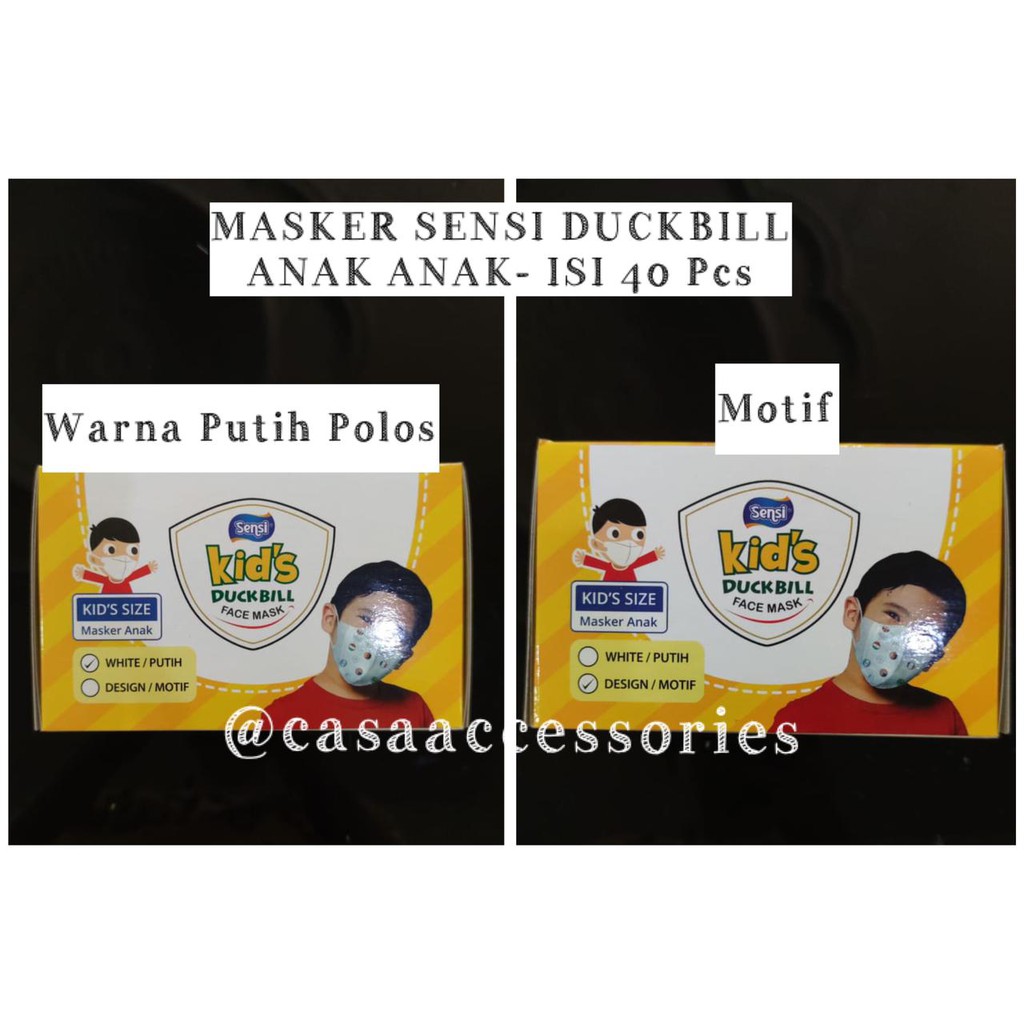 Jual MASKER SENSI DUCKBILL KIDS FACEMASK ANAK - 40 PCS /Masker ...