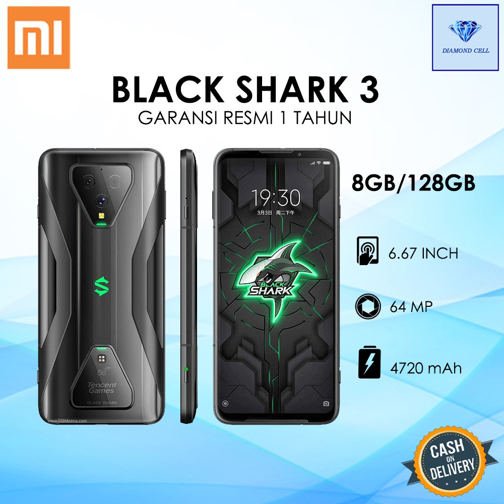 XIAOMI BLACK SHARK 3 - BLACKSHARK 3 8/128 GB GARANSI RESMI 1 TAHUN