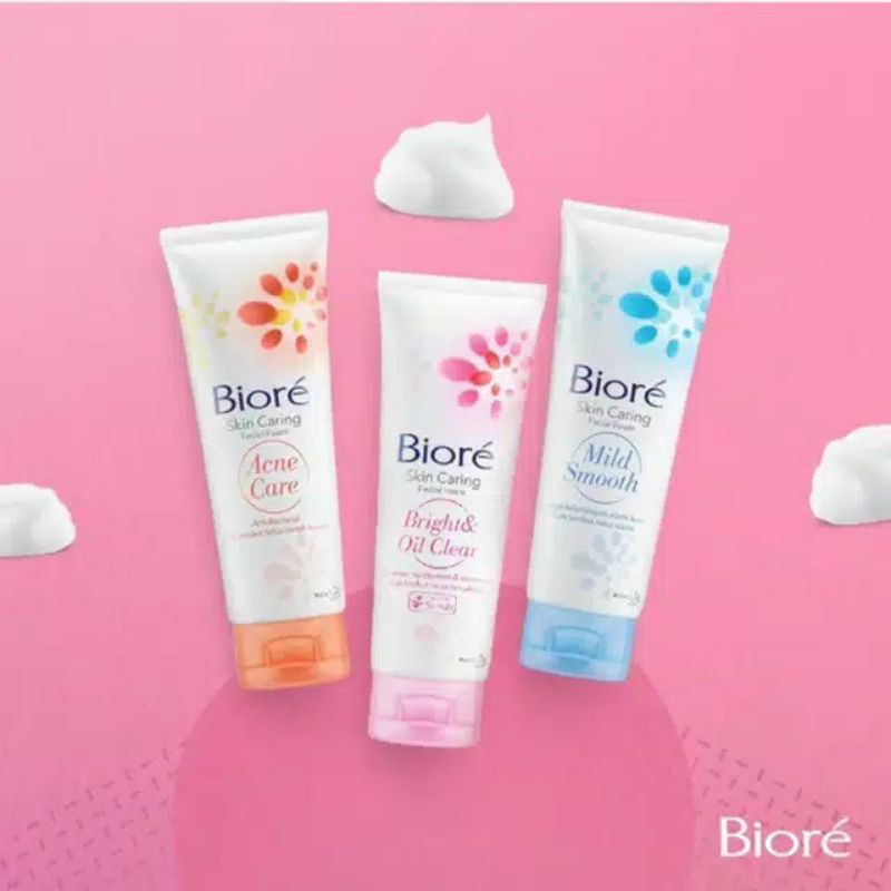 Jual BIORE SKIN CARING FACIAL FOAM ACNE CARE/BRIGHT & OIL CLEAR/MILD ...